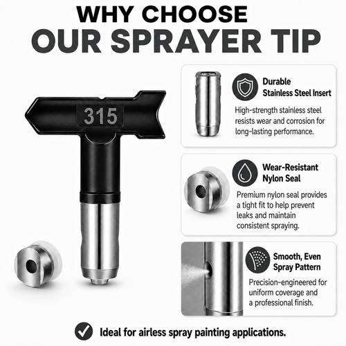 10 pcs Reversible Airless Spray Tips Set for Airless Paint Sprayer,for Wall Fence Deck Cabinet and Guns House Painting(109,213,315,411,417,515,517,519,621,623)