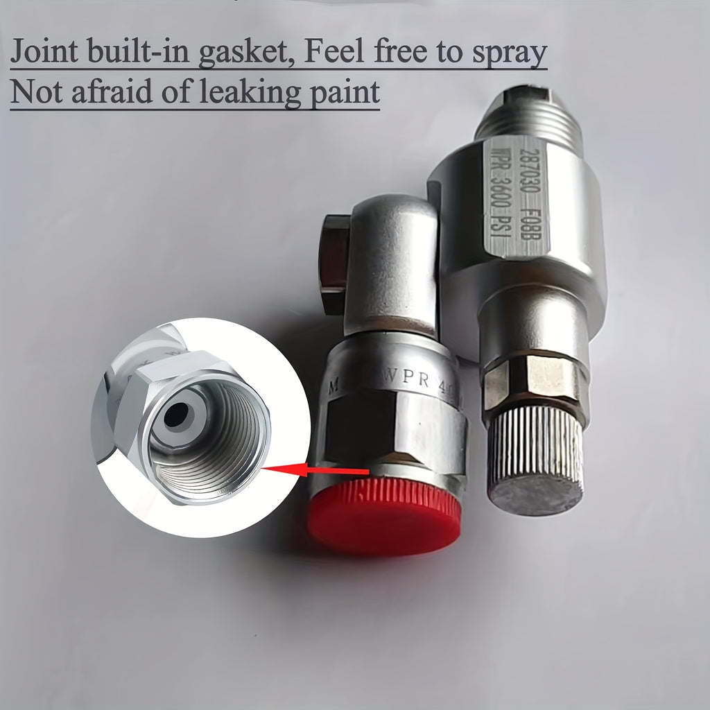 287030 Clean Shot Shut-off Valve 3600PSI High Pressure Airless Paint Sprayer Shut Off Swivel Joint Elbow Connector Stop Paint Flow Instantly Anti-Leak Rotating Control Valve Replacement Accessory For Wall Furniture Fence DIY & Painting Spraying Tools