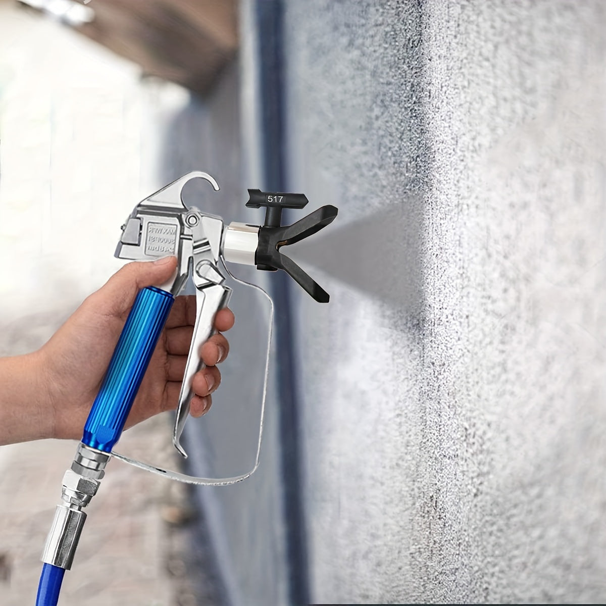 Universal Airless Spray Gun Full Accessory Set High Pressure Paint Hose Various Spray Tip Sizes Mesh Filters Extension Rods Nozzle Base Connector Replacement Supplies For Household & Commercial Latex Paint Spraying Projects