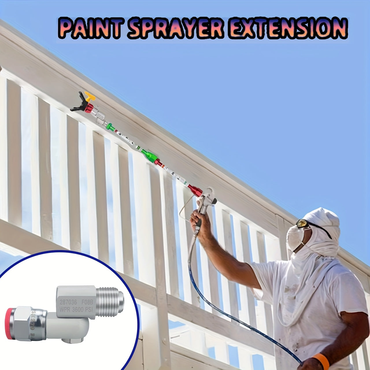High Pressure 3600PSI Airless Sprayer Swivel Connector 287036 F08B 180° Elbow Rotating Joint Anti-Kink Paint Gun Accessory for Contractor DIY Painting