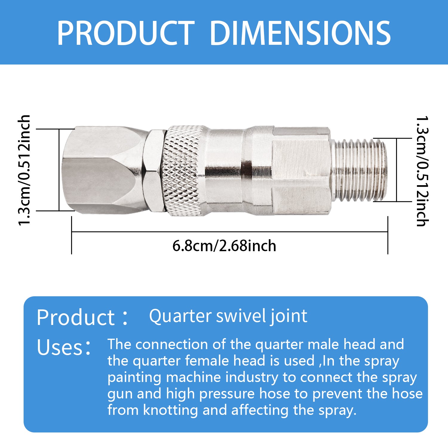 360 Degrees Sprayer Joint * 2, Airless Paint Sprayer Hose Joint Accessories Compatible with All Paint Spray Guns & Sprayer Hoses